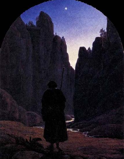 Carl Gustav Carus Pilgrim in a Rocky Valley oil painting image